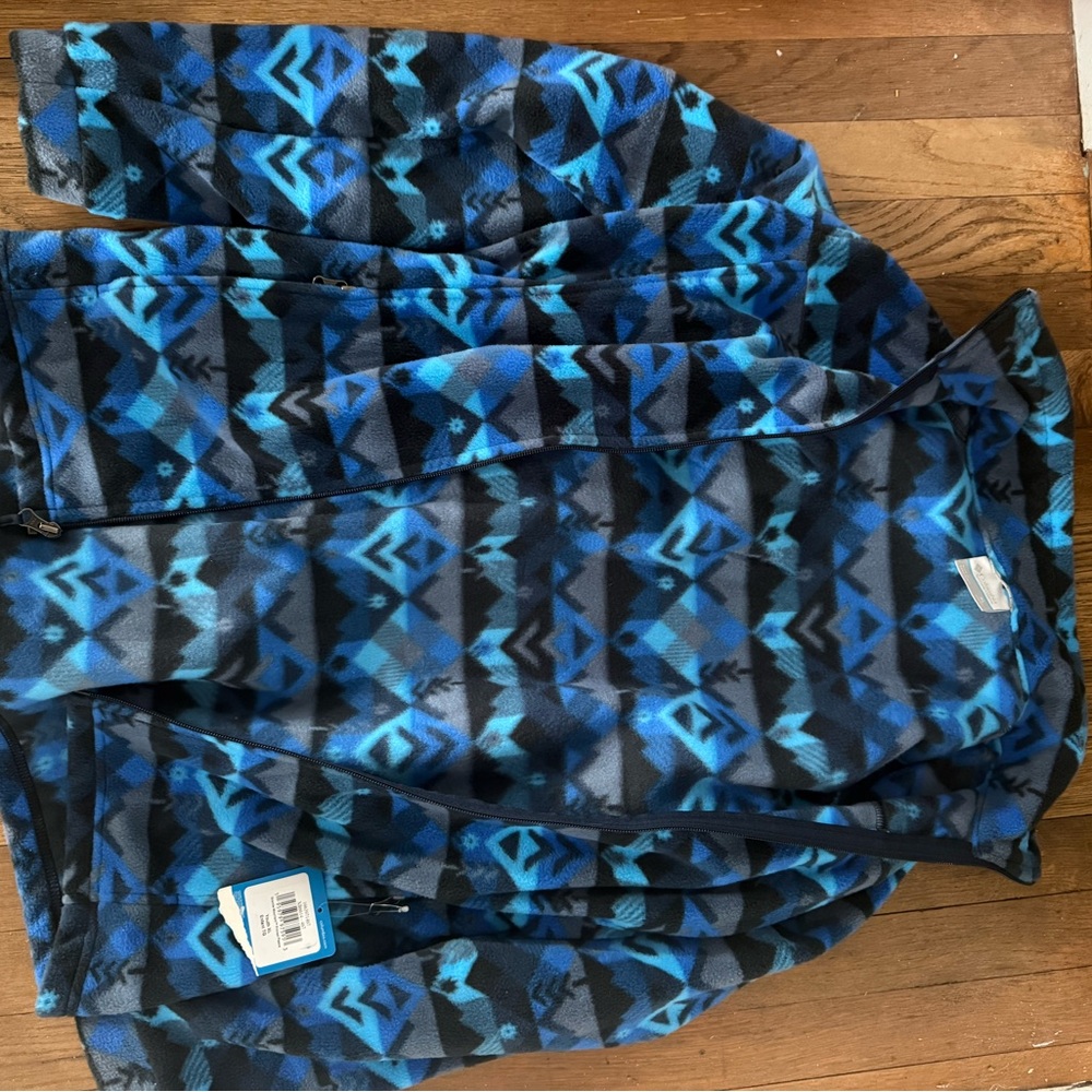 Columbia Blue and Black Patterned Kids Jacket